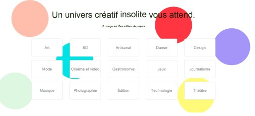 Catégories Kickstarter